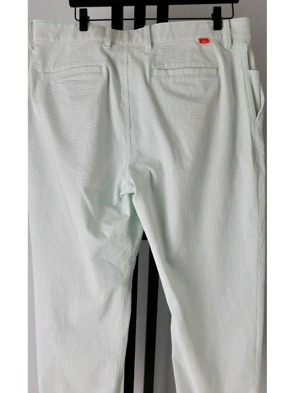 Nike Dri-Fit Men's Golf Pants Size 38x30 Mint Green & White Seersucker Striped